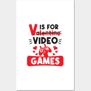 V Is For Video Game - Valentine Day Posters and Art